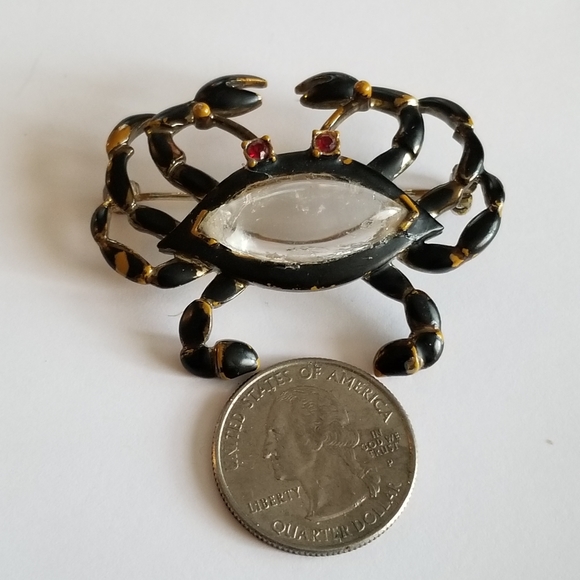 Relisted - Vintage crab brooch jelly belly unsigned Hattie Carnegie - Picture 2 of 13